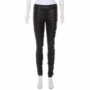 The Row Black Leather Leggings size S